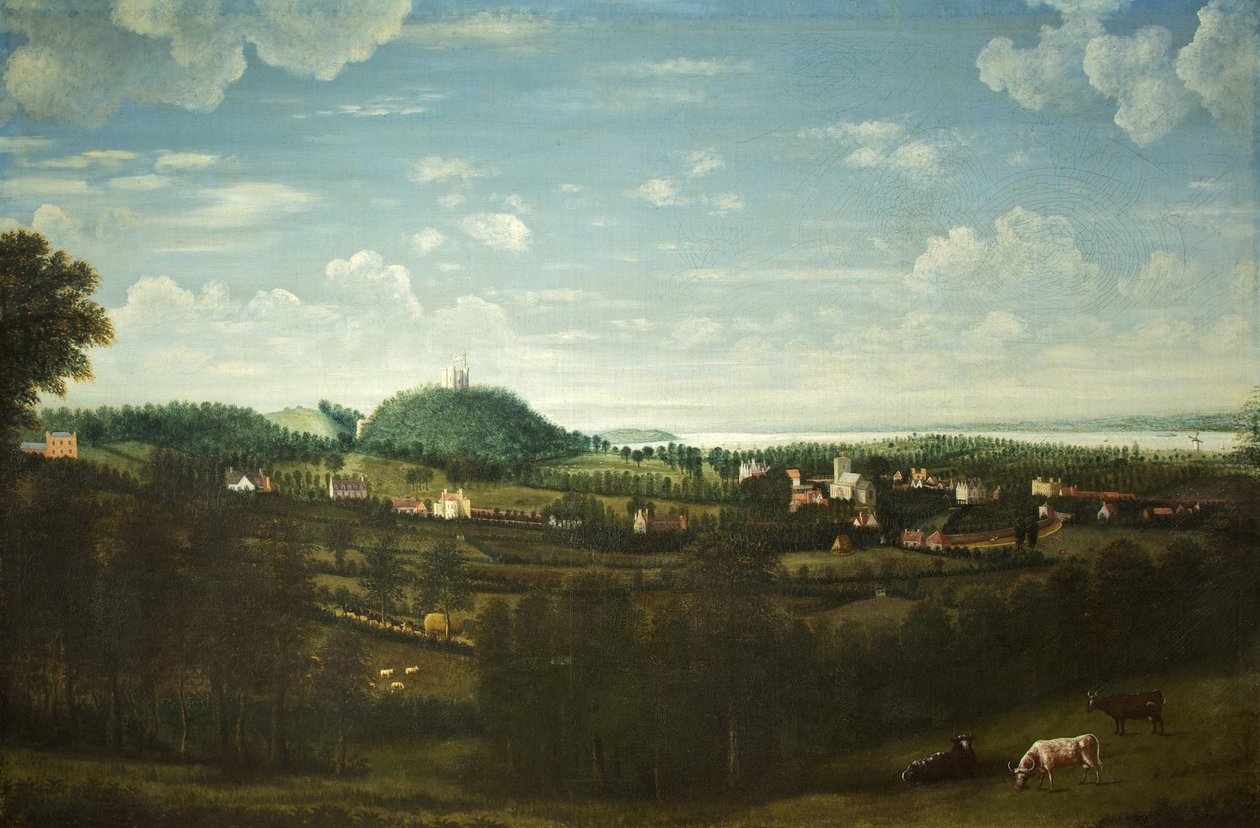 Widok wsi Henbury, ok. 1720 (olej na płótnie) autorstwa British School
