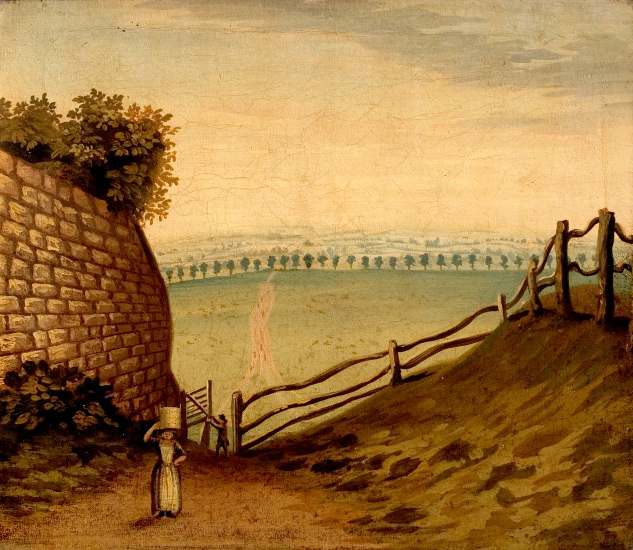 Widok ścieżki do Lenton przez park Nottingham, ok. 1795 r autorstwa British School