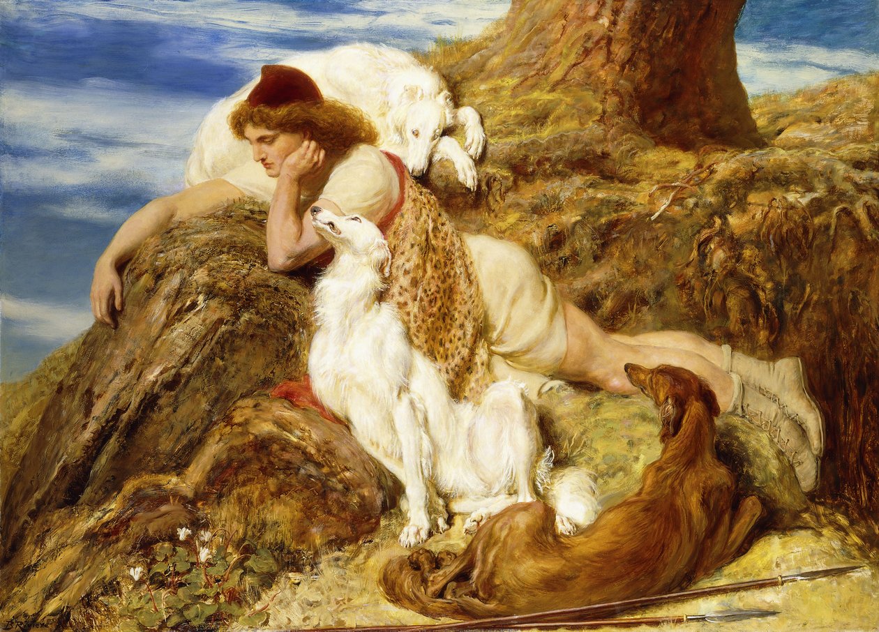 Endymion „Ach! dzień dobry, dlaczego nasz młody Endymion miałby odejść” – Keats, autorstwa Briton Riviere