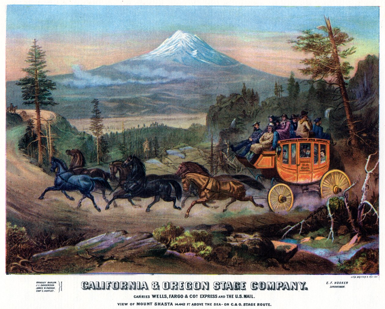 Podróż dyliżansem, USA, XIX w. 1937. autorstwa Britton and Rey