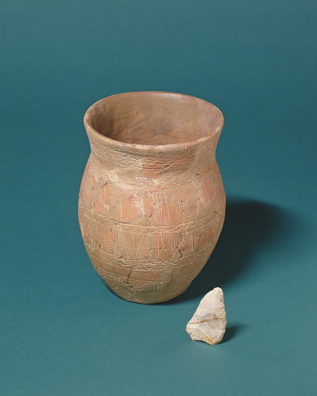 Zlewka i nóż krzemienny znalezione podczas pochówku w Barnwood, Gloucestershire, ok. 2000 pne autorstwa Bronze Age