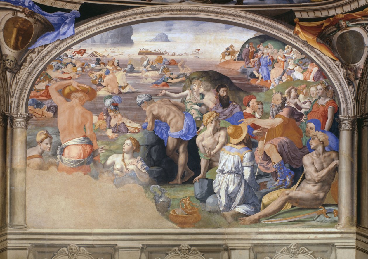 Przejście przez Morze Czerwone autorstwa Bronzino