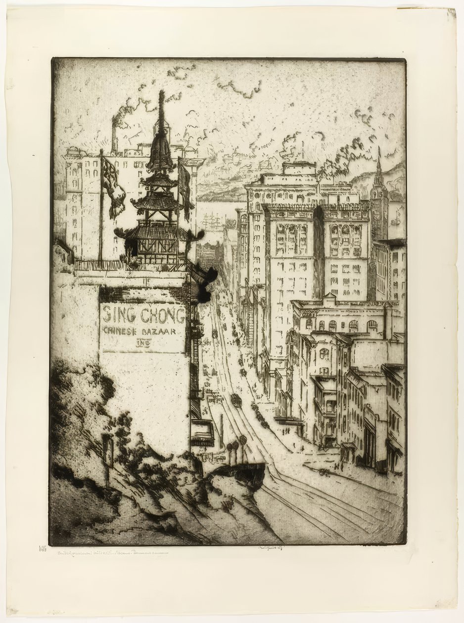 California Street, San Francisco autorstwa Bror Julius Olsson Nordfeldt