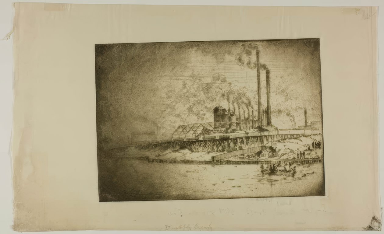 Chicago – Bubbly Creek, 35. ulica i rzeka autorstwa Bror Julius Olsson Nordfeldt