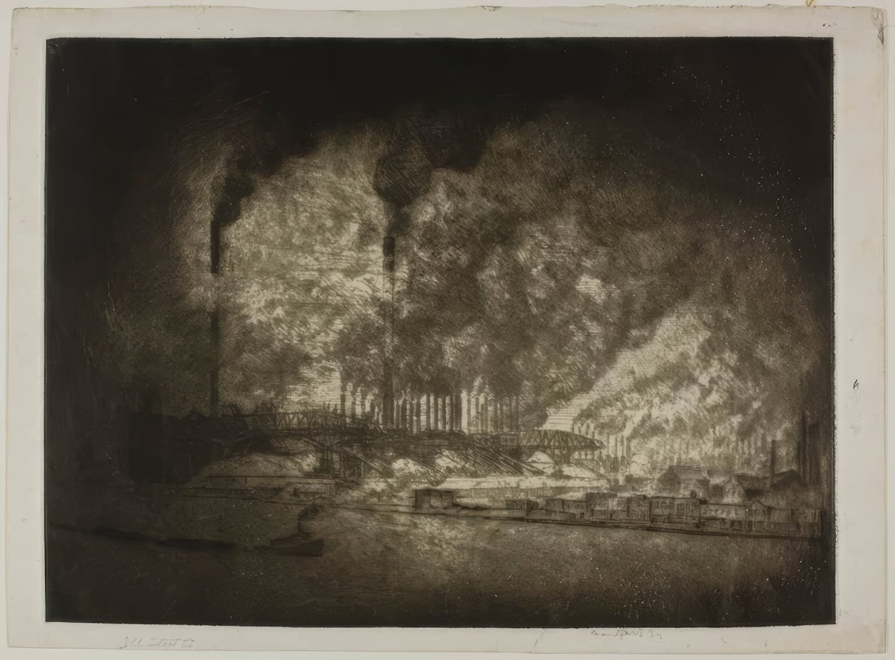 Chicago – Illinois Steel Co., 92. ulica autorstwa Bror Julius Olsson Nordfeldt