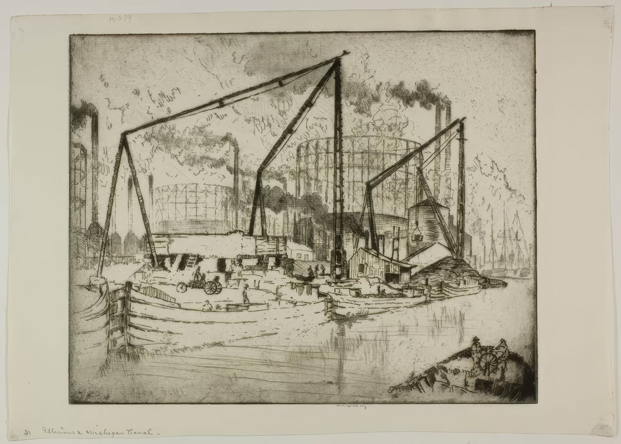 Kanał Illinois i Michigan autorstwa Bror Julius Olsson Nordfeldt