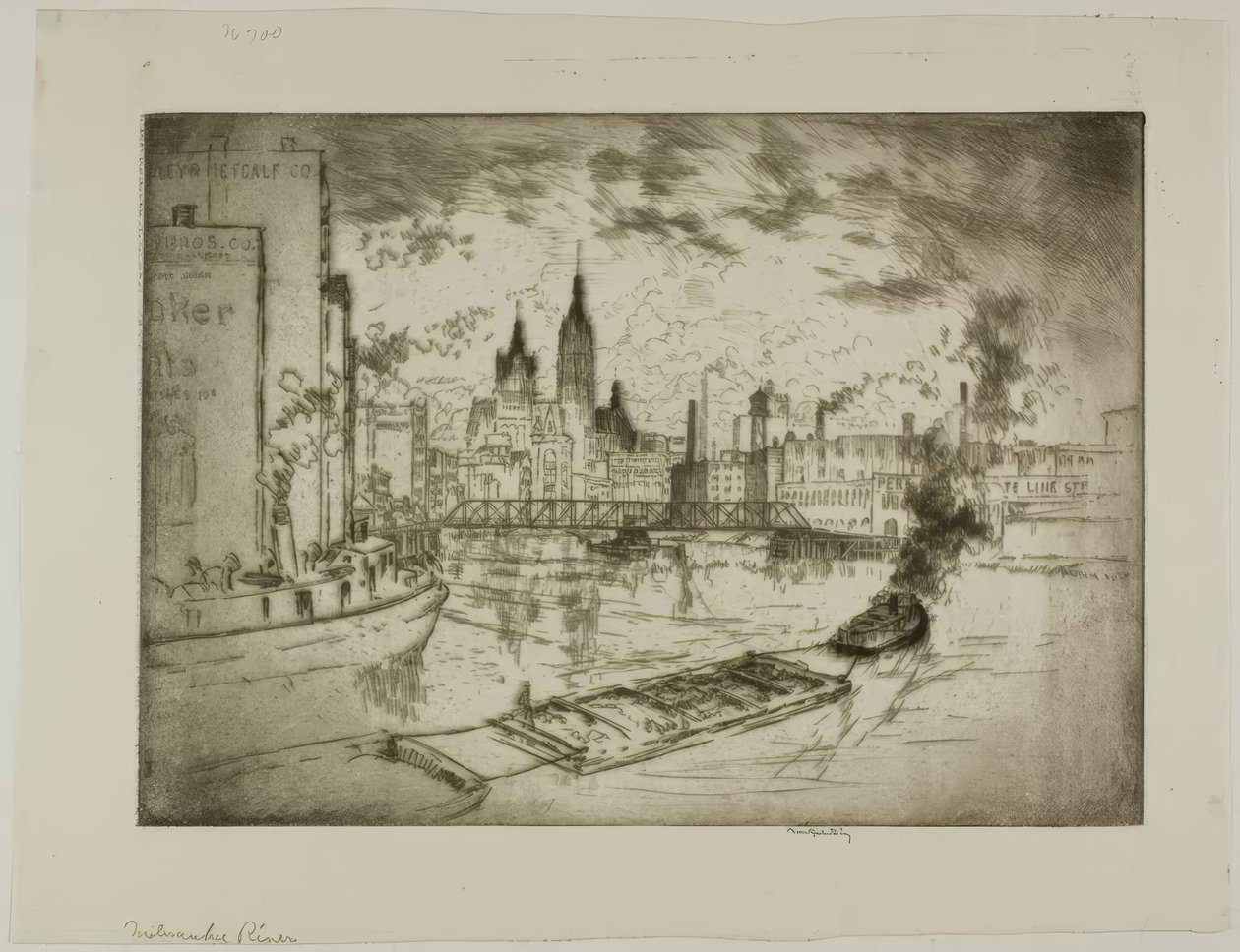 Rzeka Milwaukee autorstwa Bror Julius Olsson Nordfeldt