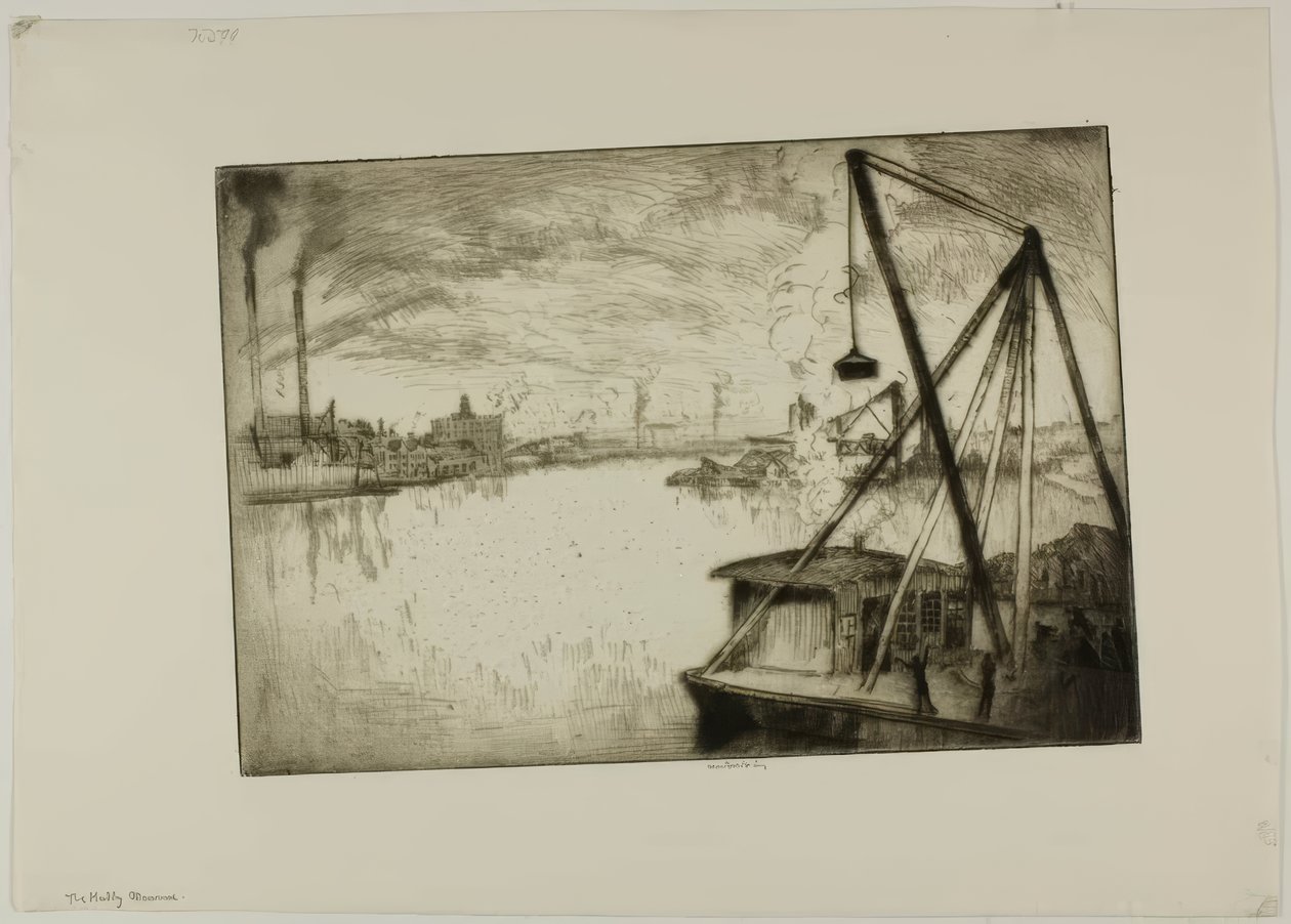 Muddy Maumee, Toledo, Ohio autorstwa Bror Julius Olsson Nordfeldt