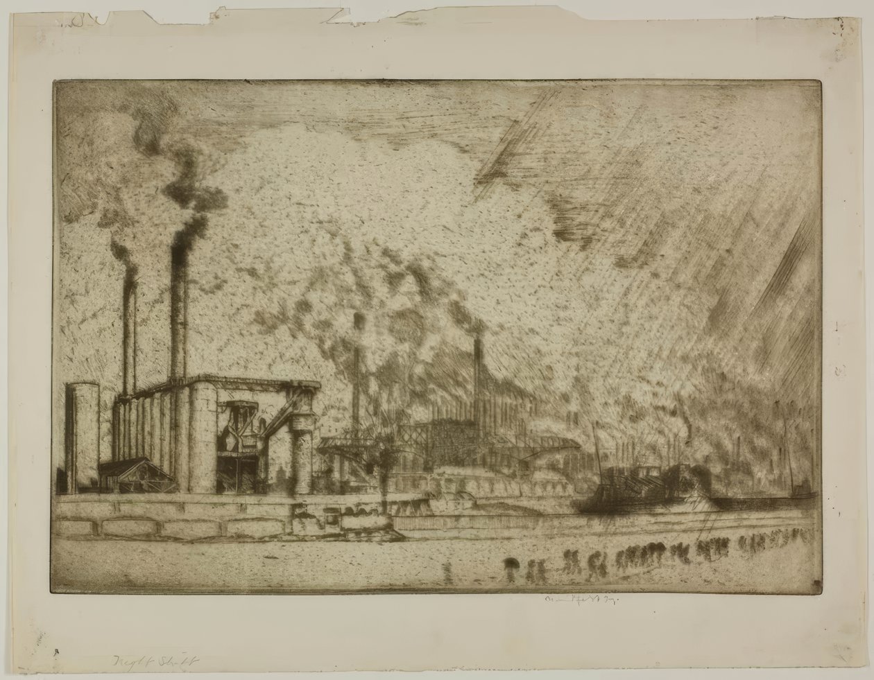 Nocna zmiana, 92. ulica autorstwa Bror Julius Olsson Nordfeldt