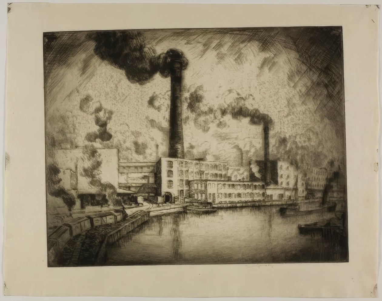 Bez tytułu (South Deering – lewy brzeg) autorstwa Bror Julius Olsson Nordfeldt