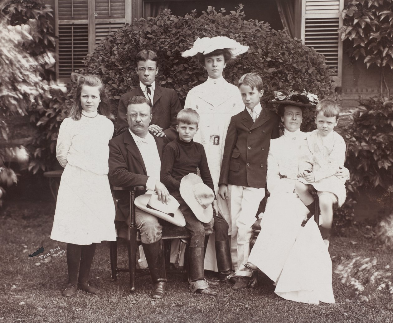 Prezydent Theodore Roosevelt, jego żona Edith i rodzina autorstwa Brothers Pach