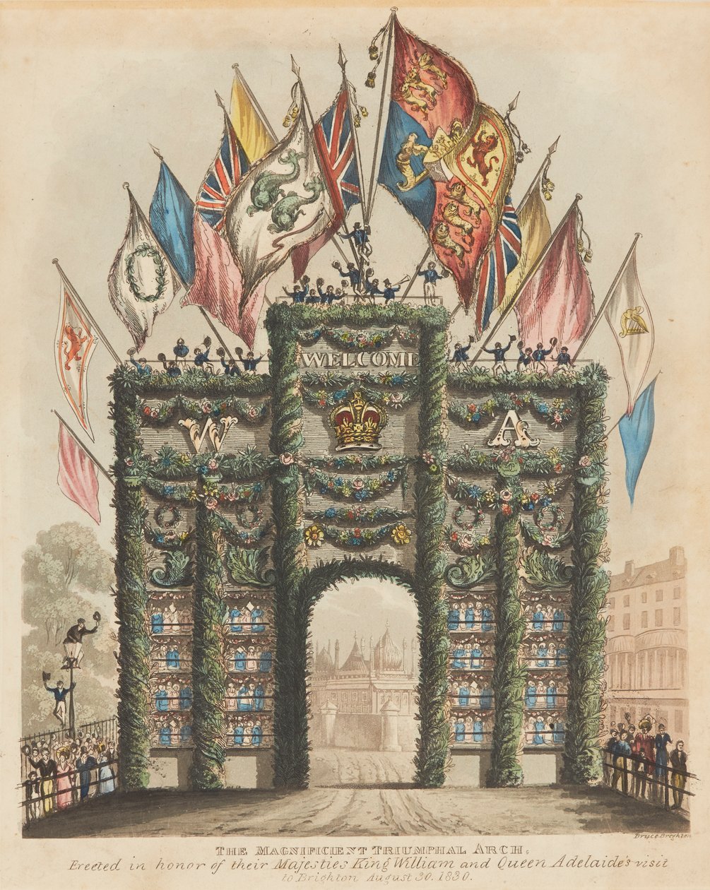 Łuk triumfalny dla króla Wilhelma IV i królowej Adelajdy autorstwa Bruce Brighton