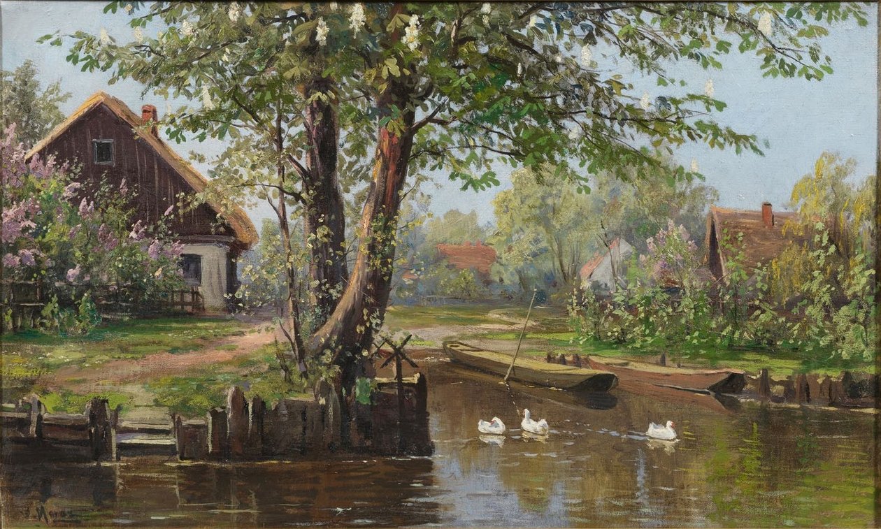 Wiosna w Spreewald Lehde niedaleko Lübbenau autorstwa Bruno Moras