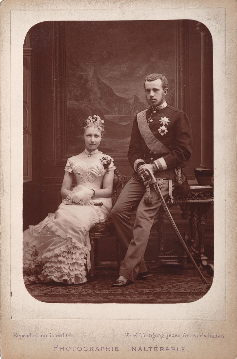 Książę koronny Rudolf z księżniczką belgijską Stephanie z okazji ich zaręczyn..., 1880. autorstwa Brussels . Photo studio Geruzet Frères