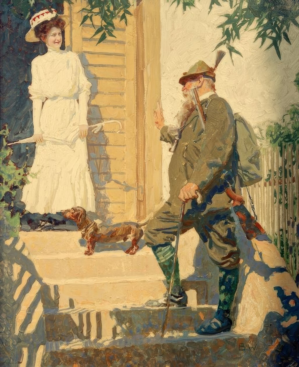 Książę regent Bawarii Luitpold z młodą damą autorstwa Brynolf Wennerberg