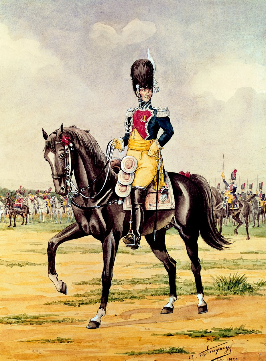 Anne Savary, książę Rovigo, Przegląd oddziałów żandarmerii w 1801, 1932 (wc na papierze) autorstwa Bucquoy