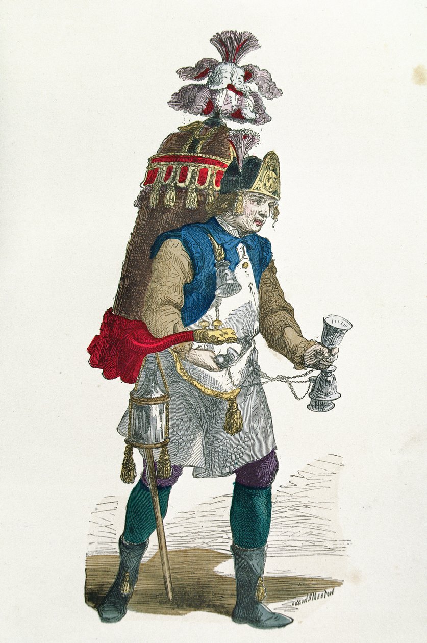 Sprzedawca kokosów w 1774 (kolor grawerowany) autorstwa Burn Smeeton