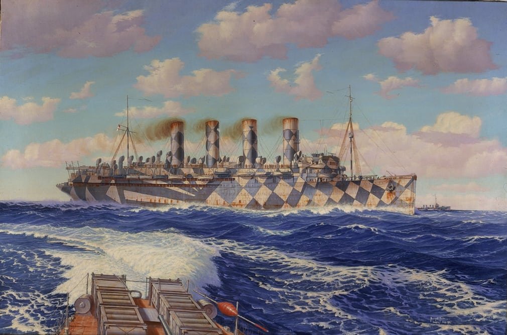 Mauretania w Dazzle Paint autorstwa Burnell Poole