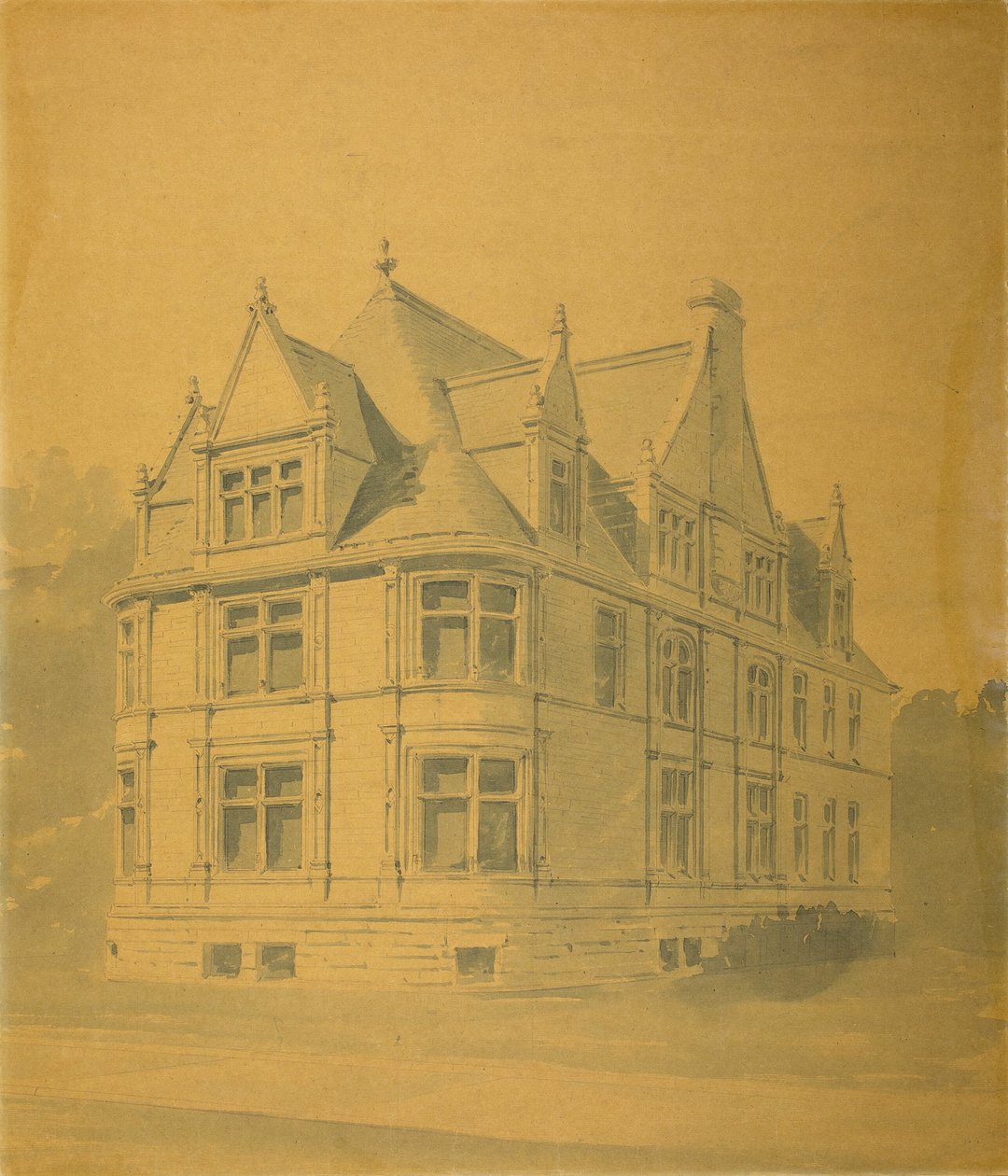 William J. Goudy House, Chicago, Illinois, Perspektywa autorstwa Burnham and Root