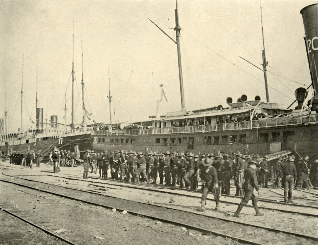 13 pułk piechoty po musztrze, wojna hiszpańsko-amerykańska, czerwiec 1898, 1899. autorstwa Burr McIntosh