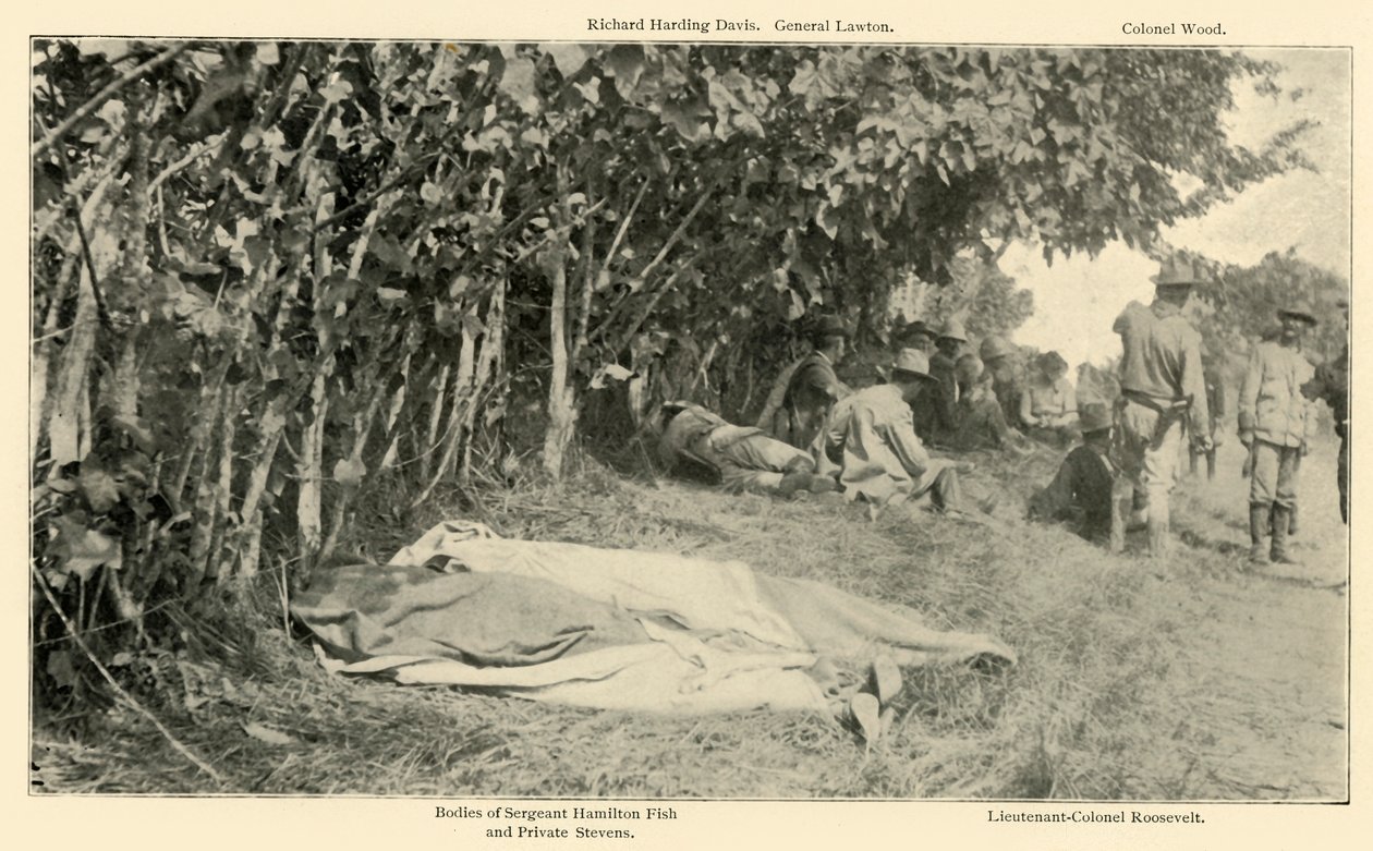 Scena po bitwie Rough Riders, 24 czerwca, wojna hiszpańsko-amerykańska, 1898, 1899. autorstwa Burr McIntosh