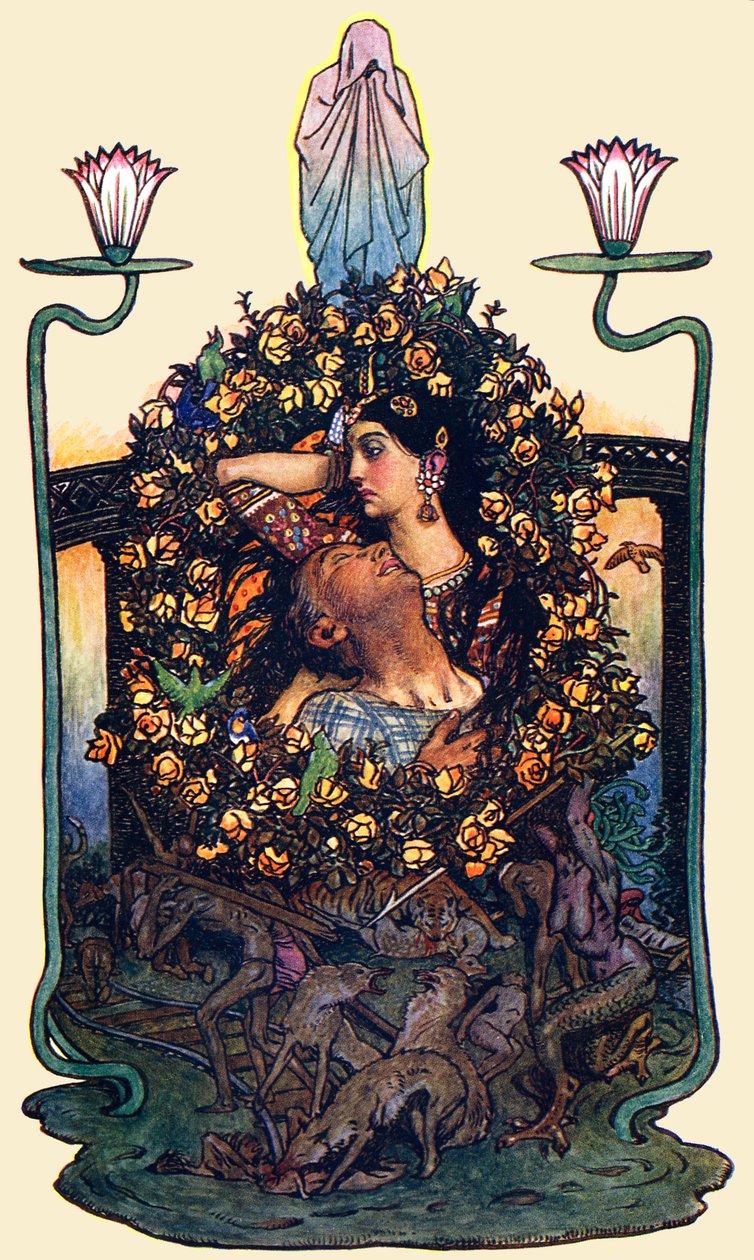 „Ogród przy moście” autorstwa Byam Shaw