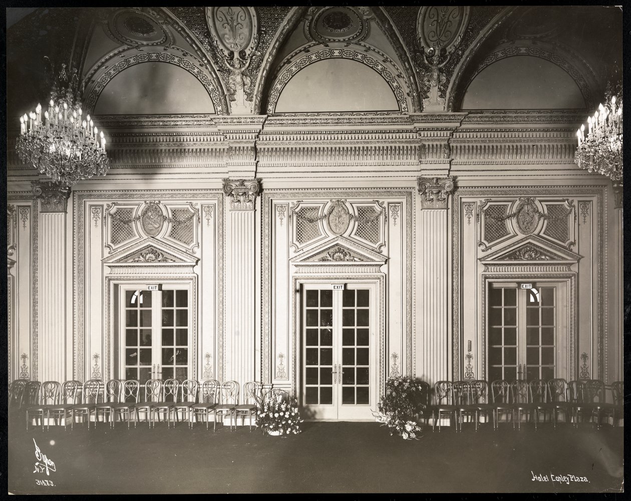 Sala balowa w hotelu Coplay Plaza, Boston, 1912 lub 1913 (odbitka żelatynowa) autorstwa Byron Company