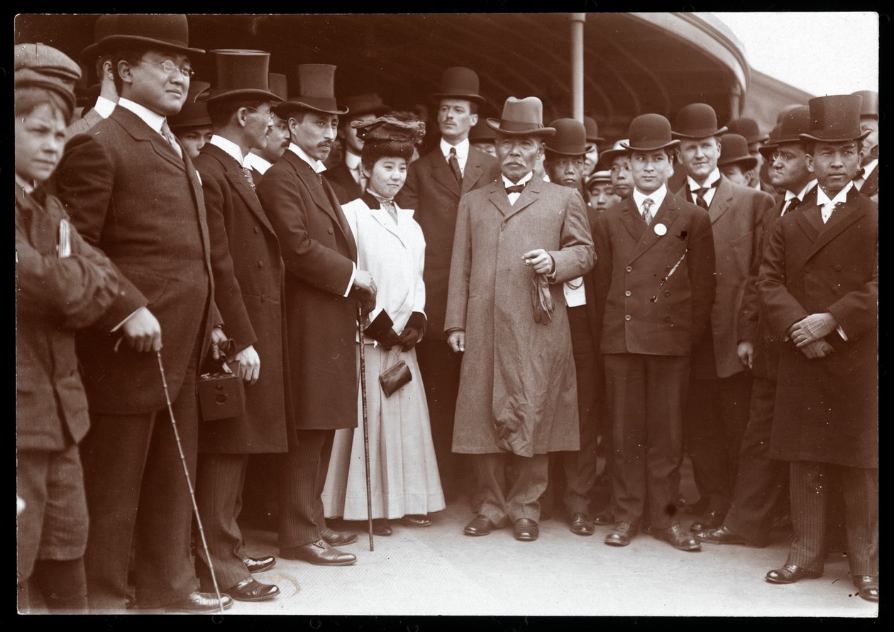 Hrabia Tamemoto Tamesada Kuroki po przybyciu do Nowego Jorku, ok. 1900 (srebrny odbitka żelatynowa) autorstwa Byron Company
