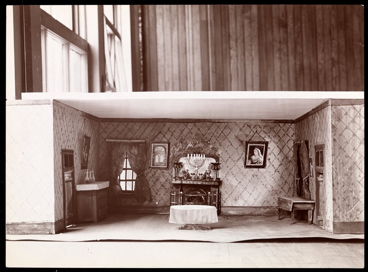 Makieta scenografii do niezidentyfikowanej sztuki teatralnej zaprojektowanej przez Ernesta Grosa, 1899 (odbitka żelatynowa) autorstwa Byron Company
