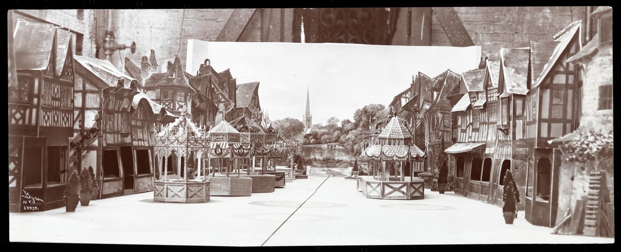 Makieta scenografii do niezidentyfikowanej sztuki teatralnej zaprojektowanej przez Ernesta Grosa, 1906 (odbitka żelatynowa) autorstwa Byron Company