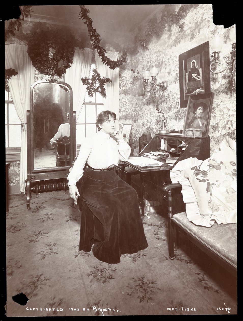 Portret Minnie Maddern Fiske, 1903 (odbitka żelatynowa) autorstwa Byron Company