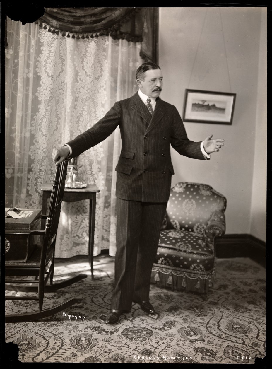 Charles Hawtrey w swoim mieszkaniu w Holland House przy Fifth Avenue, Nowy Jork, 1901-2 (srebrny odbitka żelatynowa) autorstwa Byron Company
