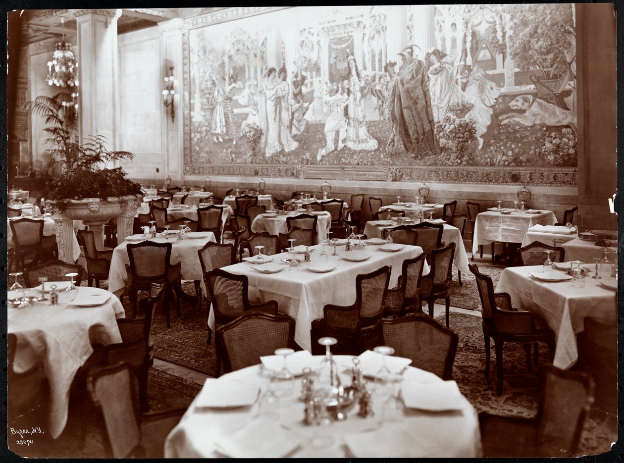 Jadalnia w Hotelu Knickerbocker, 1906 (srebrny odbitka żelatynowa) autorstwa Byron Company