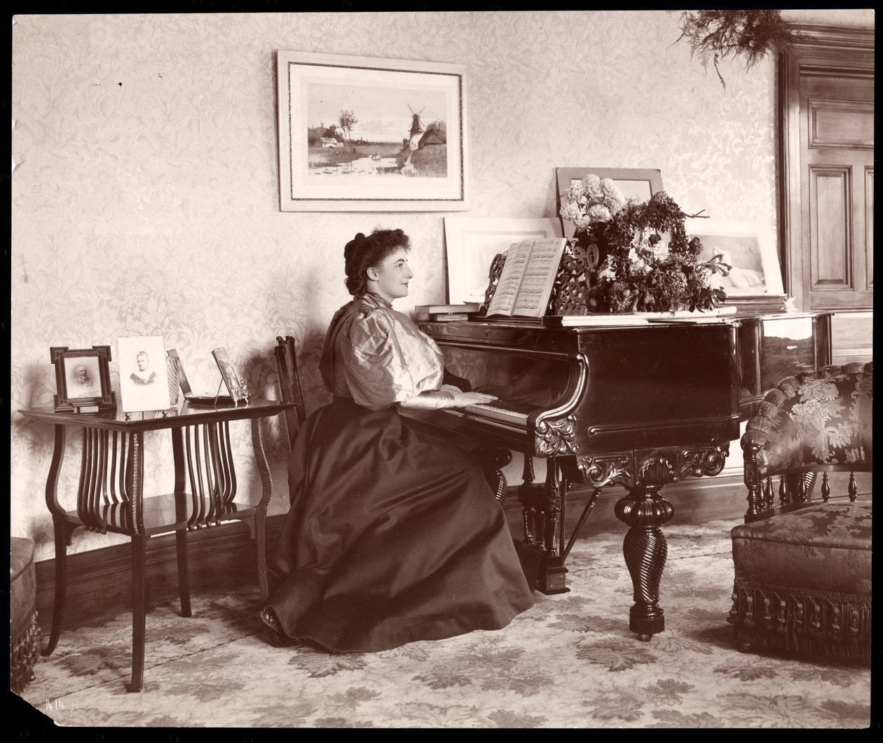 Madame Frances Saville w domu, 1895 (srebrny odbitka żelatynowa) autorstwa Byron Company