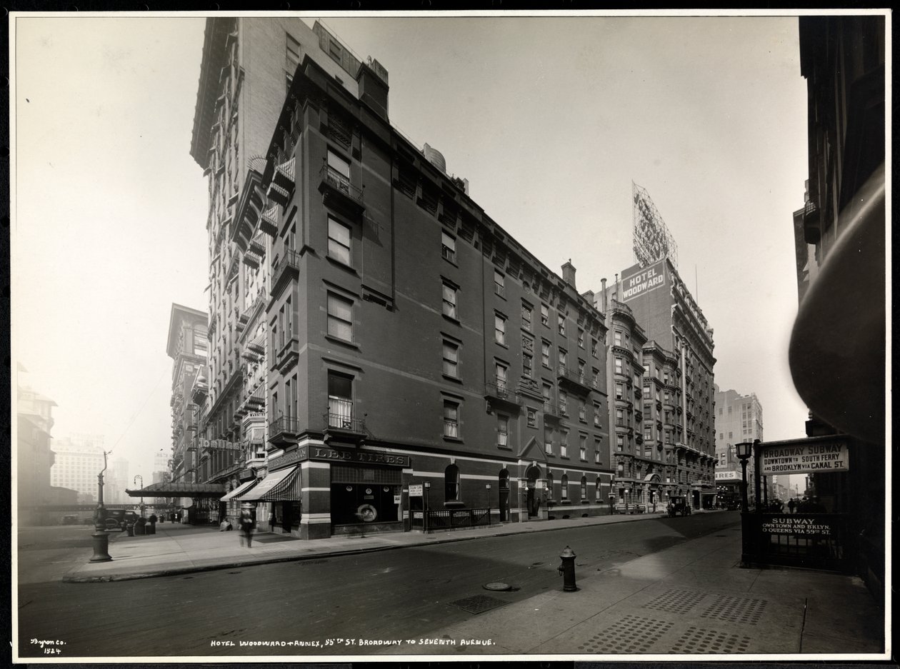 Hotel Woodward, Broadway i 55th Street, Nowy Jork, 1920 (odbitka żelatynowa) autorstwa Byron Company
