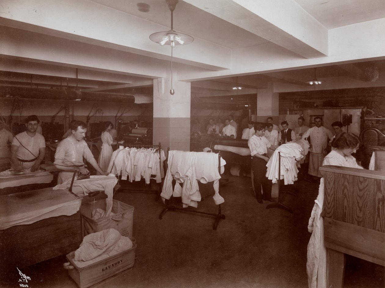 Pralnia w Hotelu McAlpin, 1913 (srebrny odbitka żelatynowa) autorstwa Byron Company