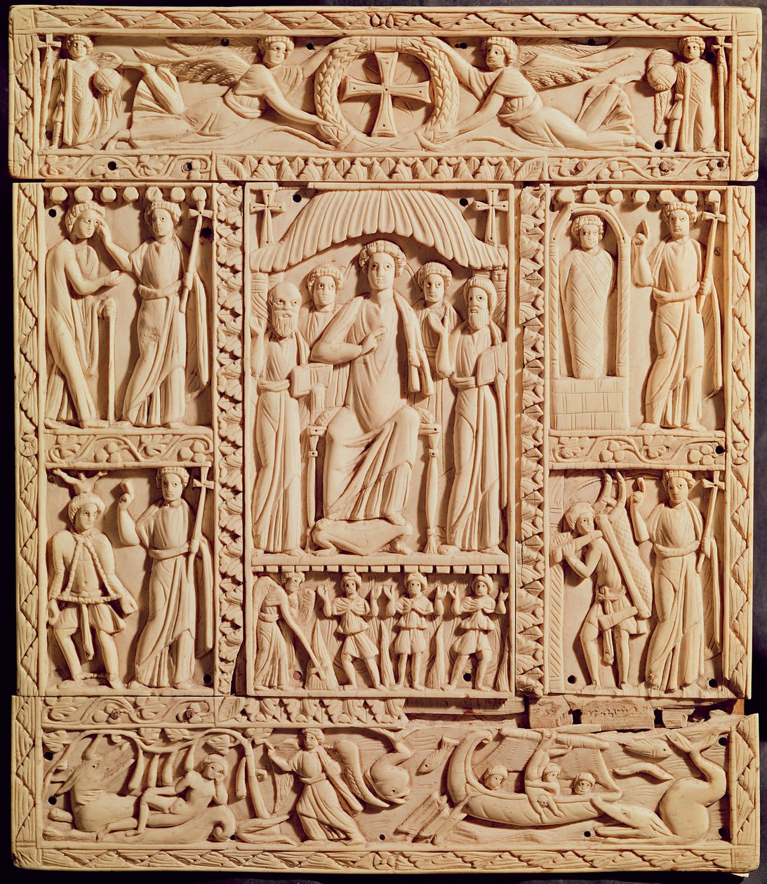 Chrystus na tronie, od ewangelisty autorstwa Byzantine