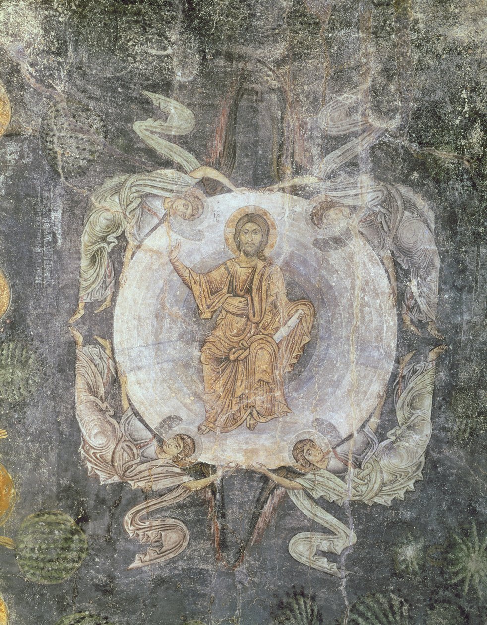 Chrystus w majestacie w otoczeniu czterech aniołów, malowidło na suficie, XI-XIV w. autorstwa Byzantine