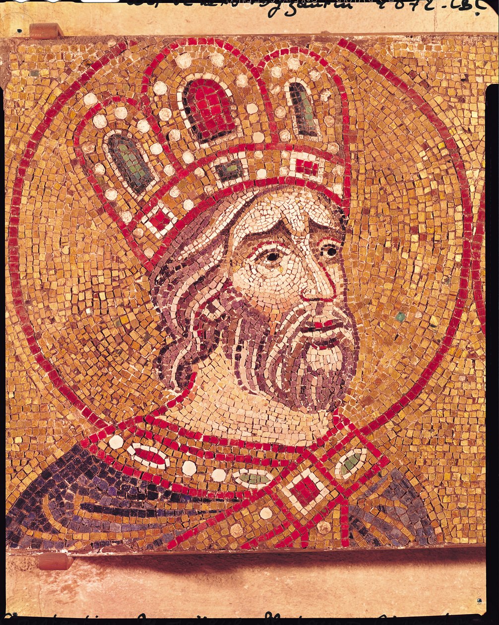 Cesarz Konstantyn I (ok.274-337) Wielki (mozaika) autorstwa Byzantine