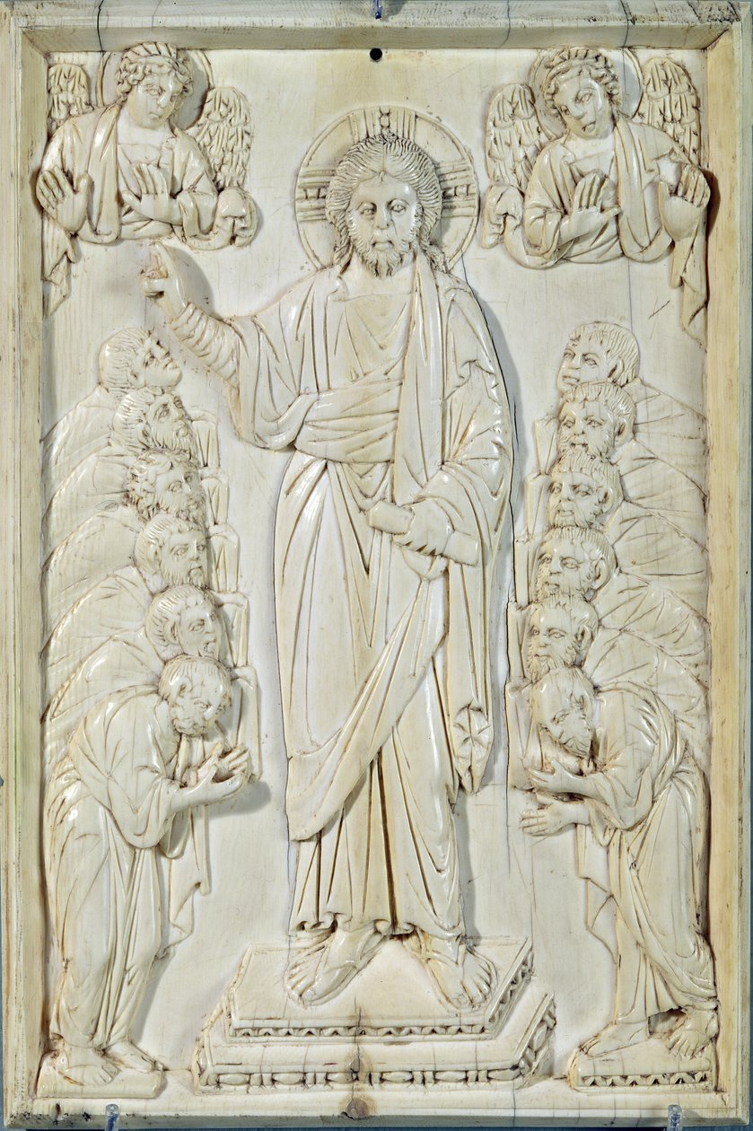 Tablica przedstawiająca Chrystusa błogosławiącego Apostołów, Konstantynopol autorstwa Byzantine