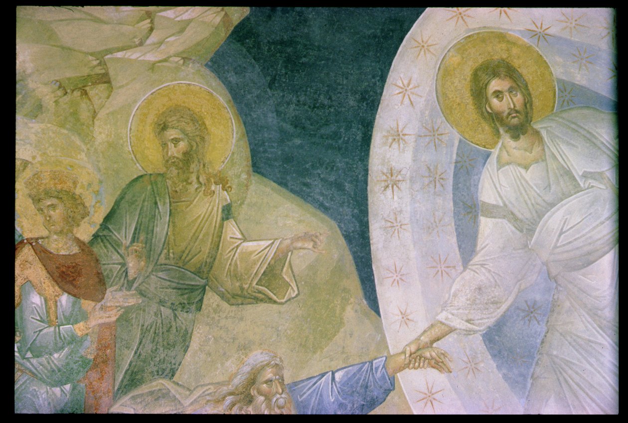 Anastasis, przedstawiony na Pareklezji, z klasztoru Chora autorstwa Byzantine