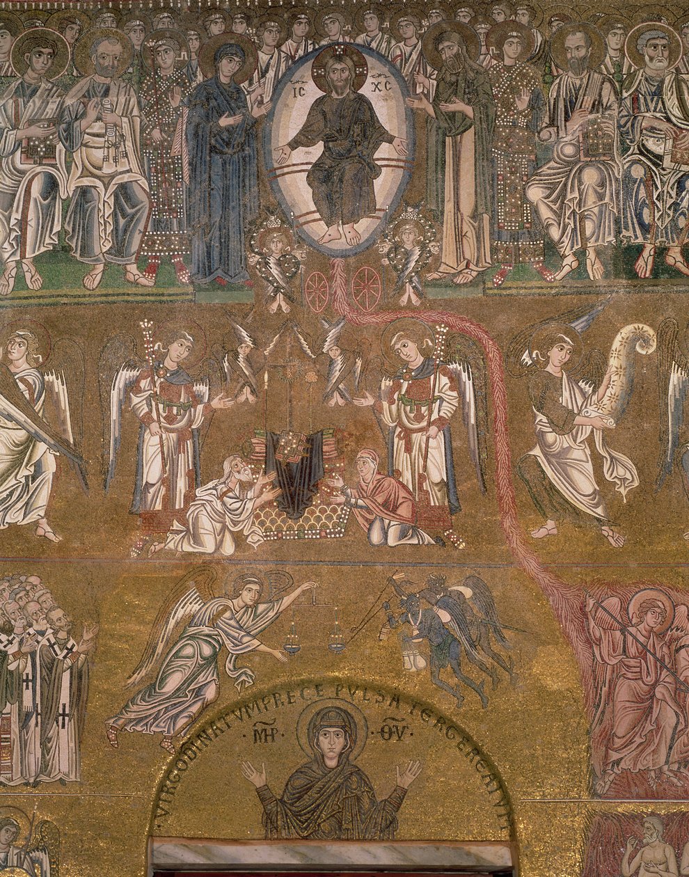 Sąd Ostateczny, fragment osądzenia Chrystusa, mozaika z XI-XII wieku autorstwa Byzantine