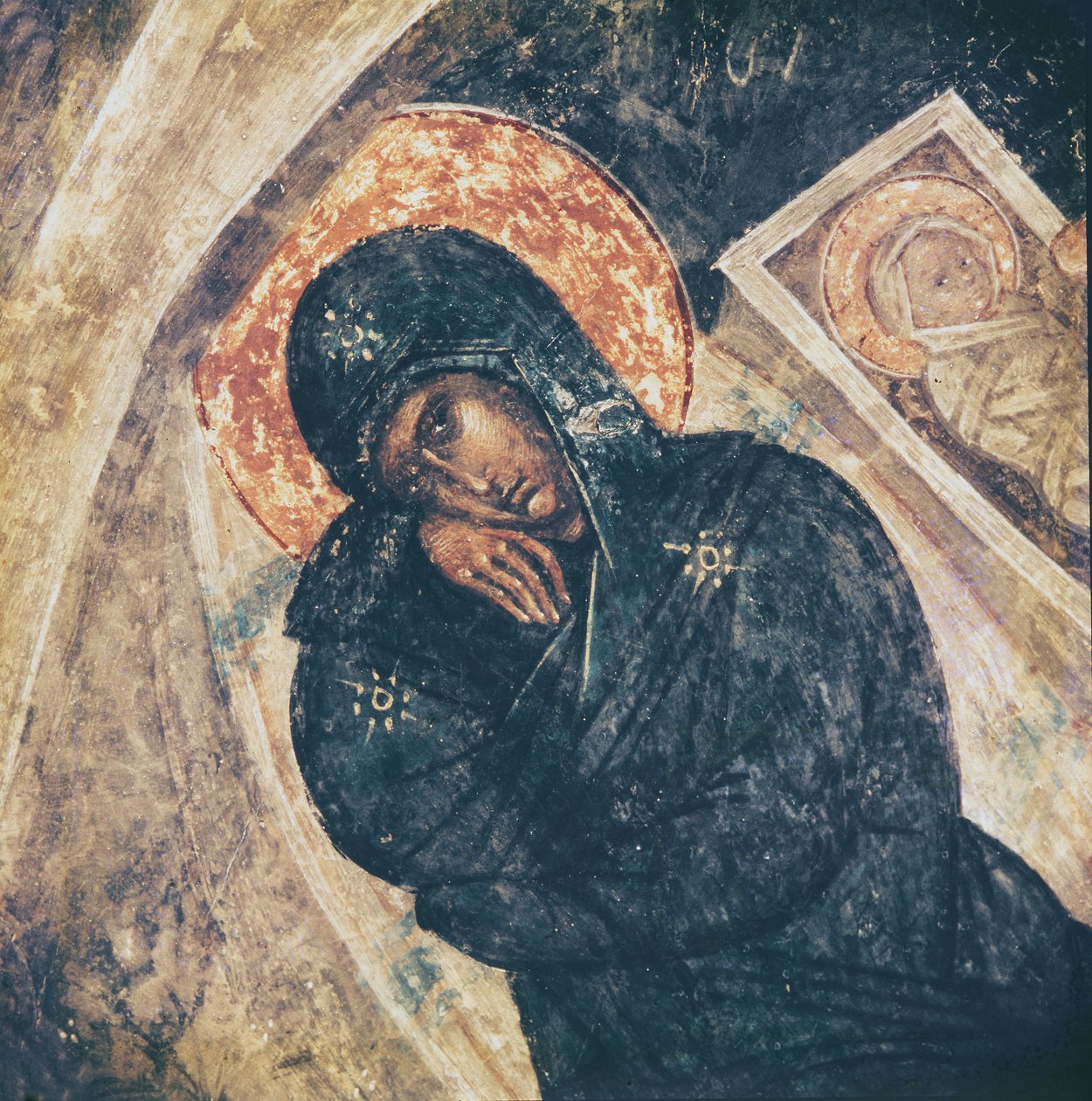 Narodzenia, szczegół Matki Boskiej autorstwa Byzantine