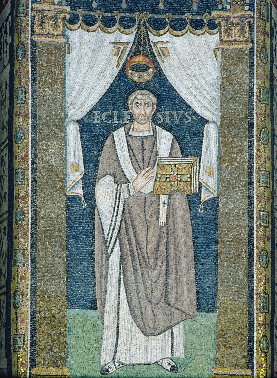 Ecclesio, biskup Rawenny (mozaika) autorstwa Byzantine School
