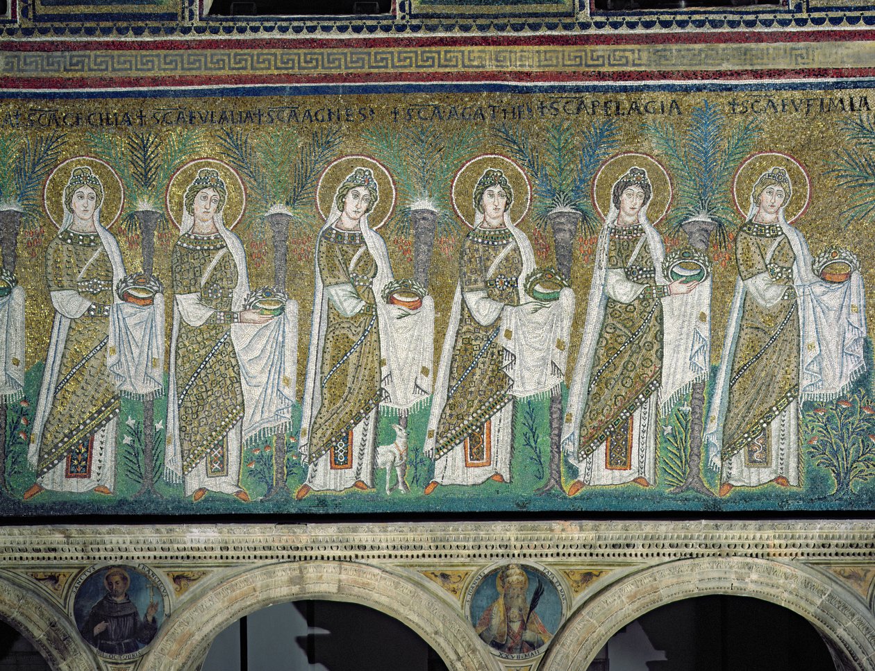 Grupa Męczenników Dziewicy (mozaika) autorstwa Byzantine School