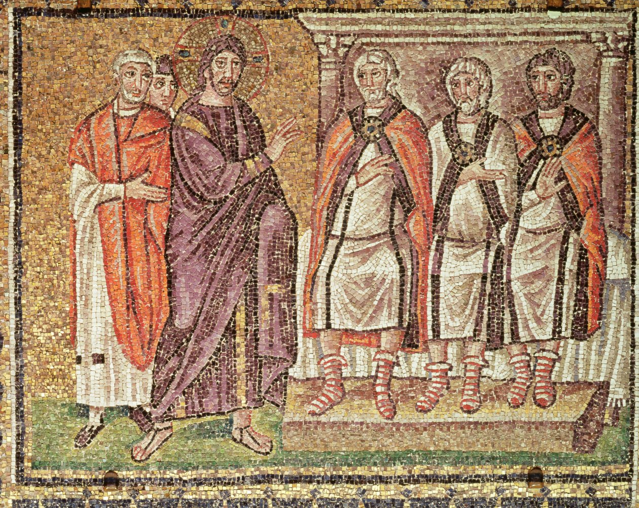 Jėzus prieš Kaifą, Scenos iš Kristaus gyvenimo (mozaikos)poli autorstwa Byzantine School