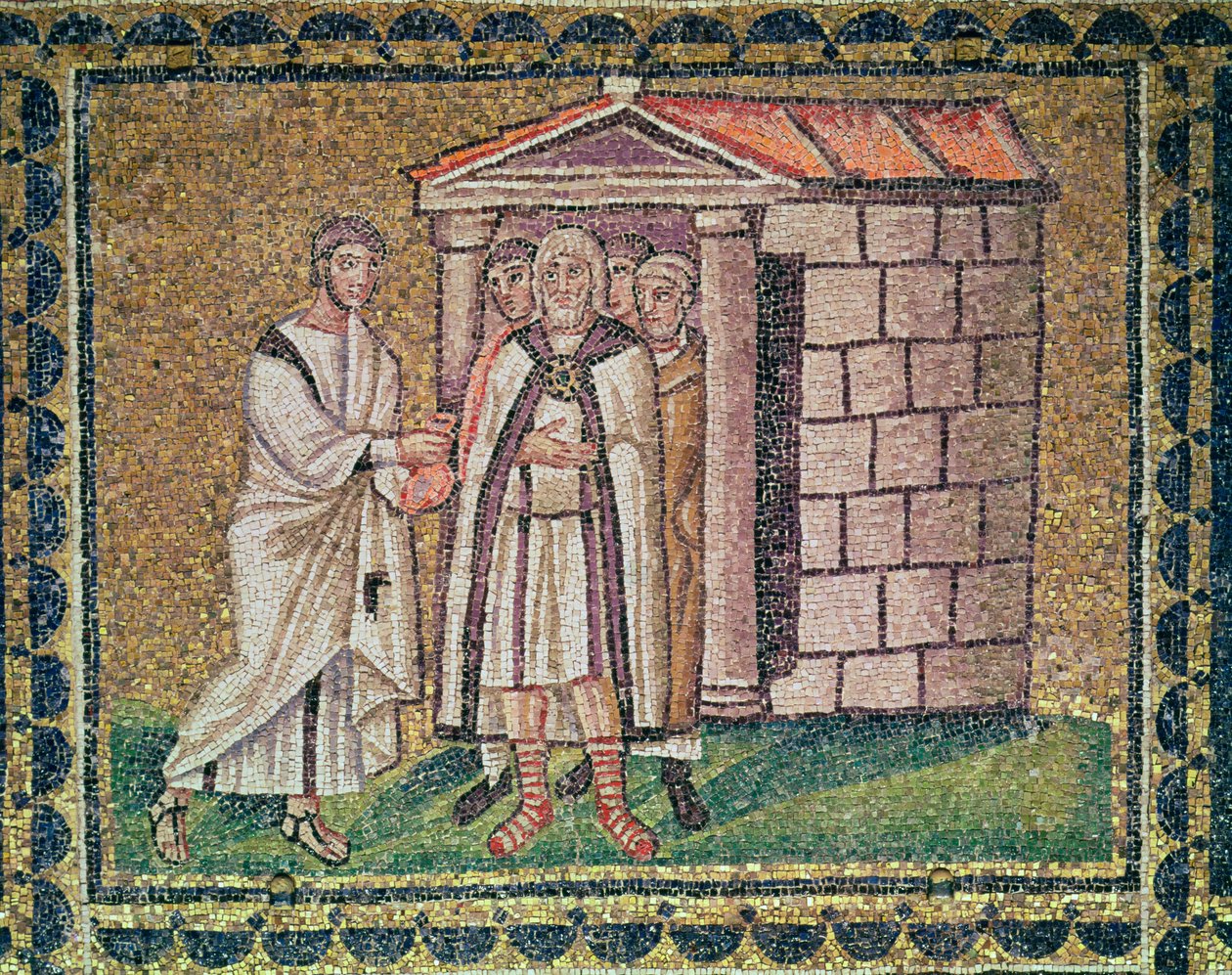 Judasz żałuje, sceny z życia Chrystusa (mozaika) autorstwa Byzantine School