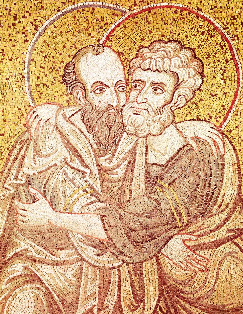 SS. Piotr i Paweł Objęcie (mozaika) autorstwa Byzantine School