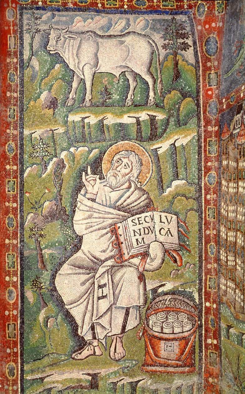 Św. Łukasz Ewangelista (mozaika) autorstwa Byzantine School