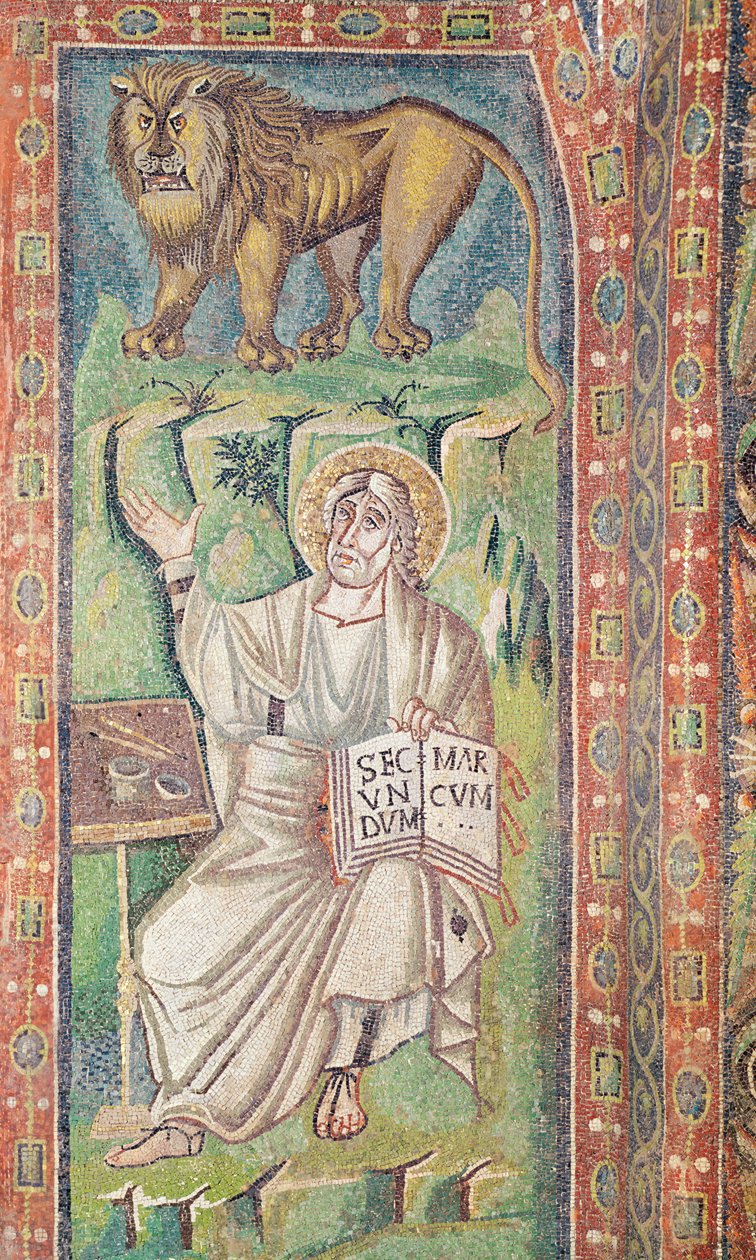 Św. Marek Ewangelista (mozaika) autorstwa Byzantine School